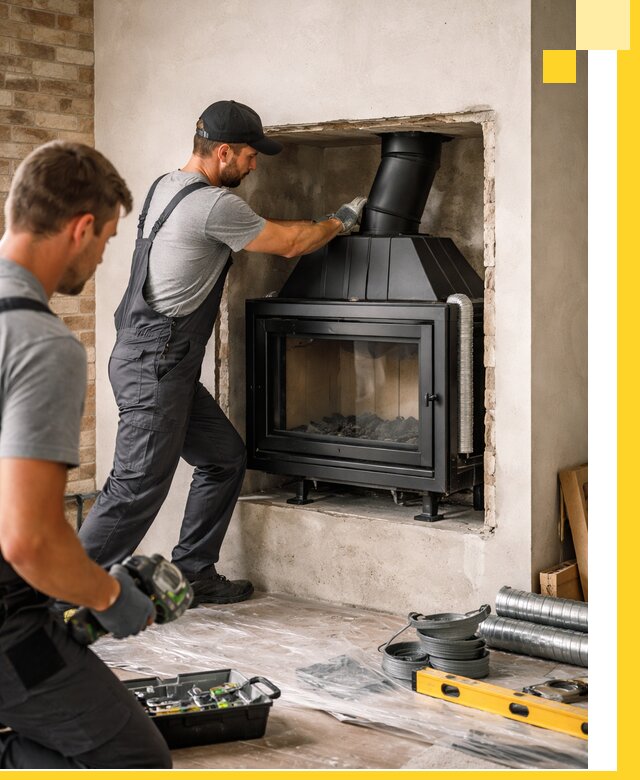 Установка каминных топок в Муре: монтаж, подключение