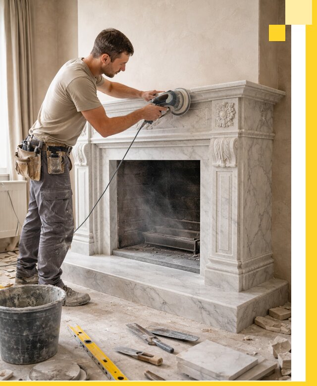 Изготовление и установка мраморных каминов в Муре под ключ