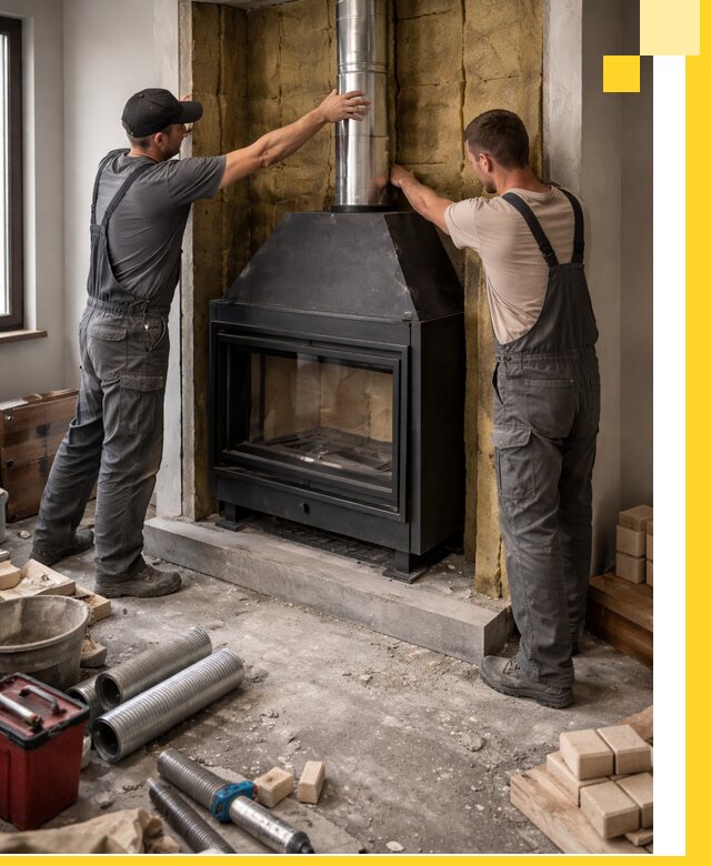 Изготовление и монтаж закрытых каминов в Муре под ключ