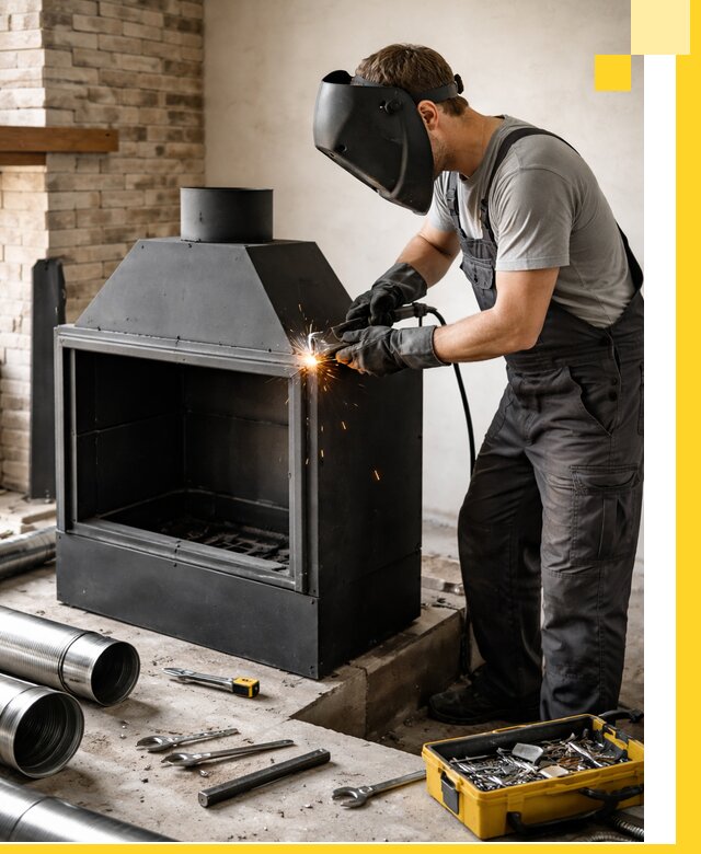 Продажа и установка металлических каминов в Муре под ключ