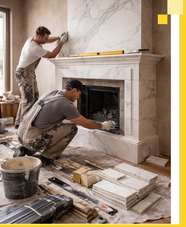 Отделка каминов в Муре качественные облицовочные работы