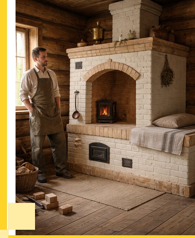 Русские печи с лежанкой под ключ в Муре от 153150 р. ЭриданМум