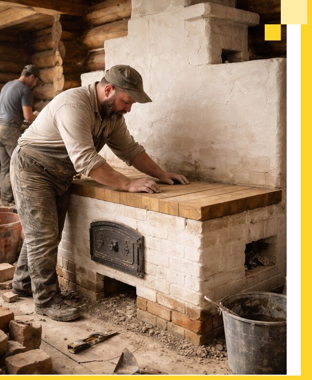 Проектирование и установка русской печи с лежанкой в Муре