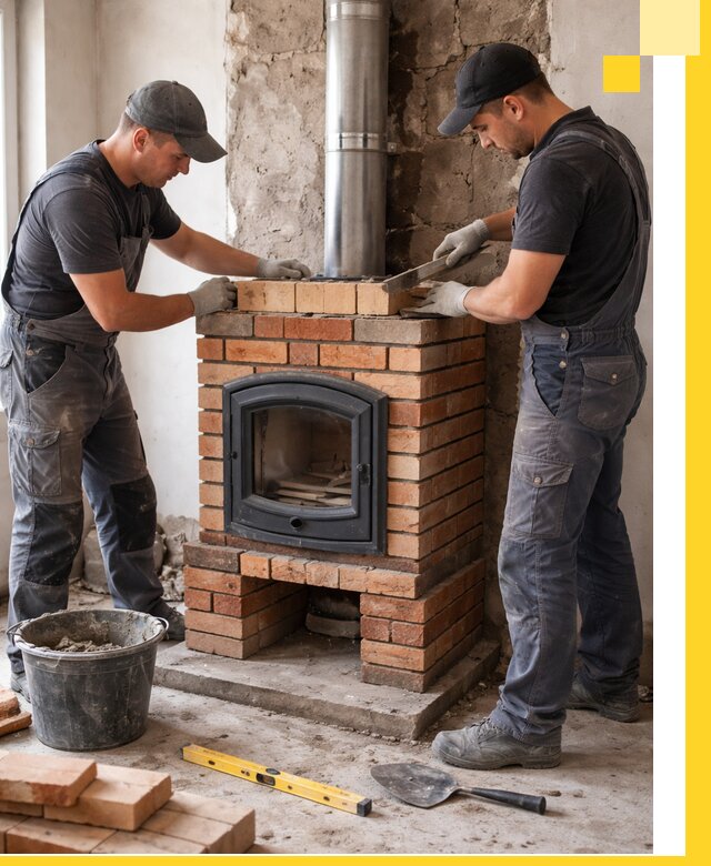 Монтаж печи камина под ключ в Муре с гарантией и пусконаладкой