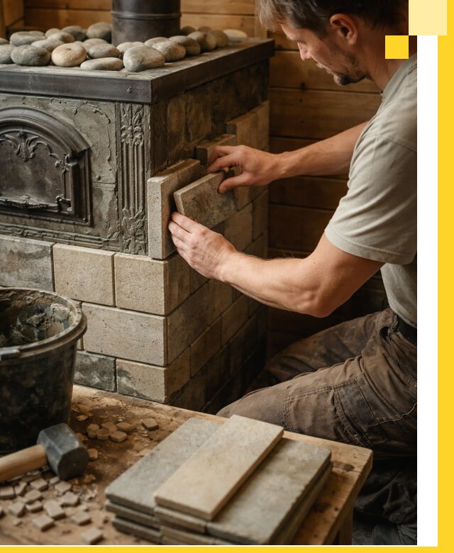 Облицовка банных печей в Муре профессиональная отделка