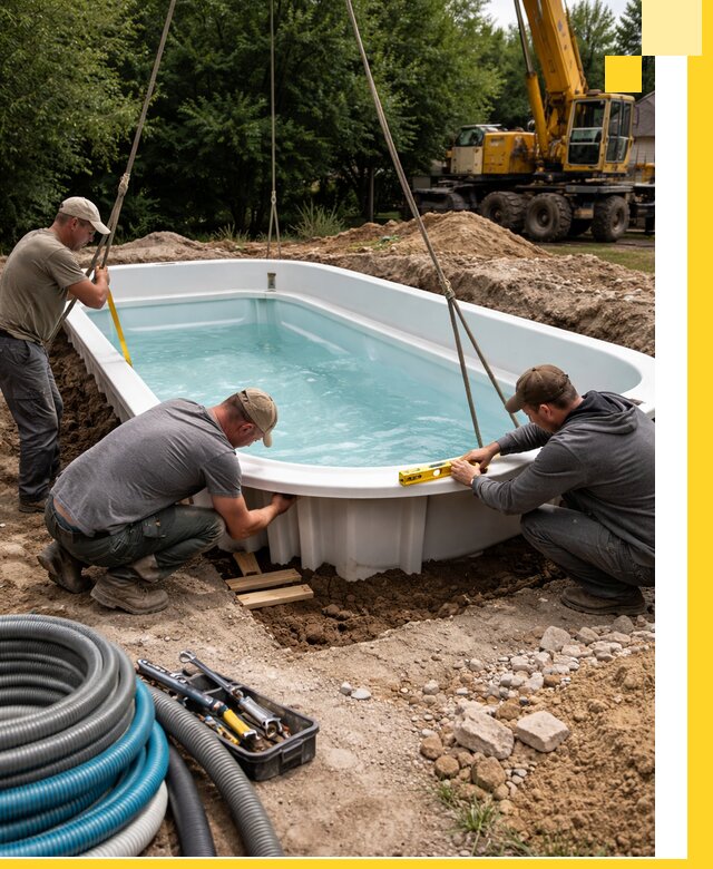 Установка и монтаж композитных бассейнов под ключ в Муре