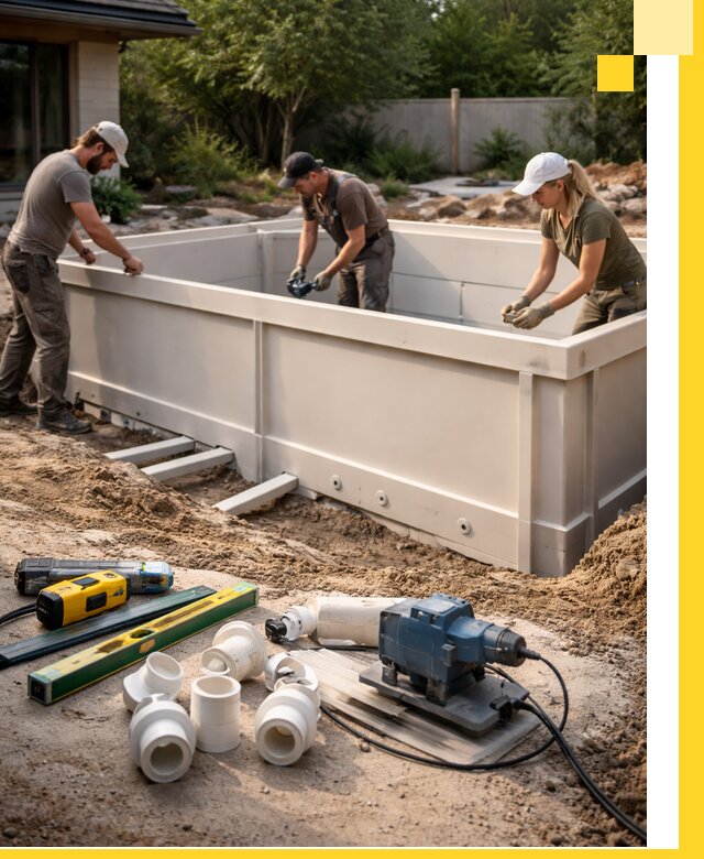 Установка полипропиленовых бассейнов под ключ в Муре