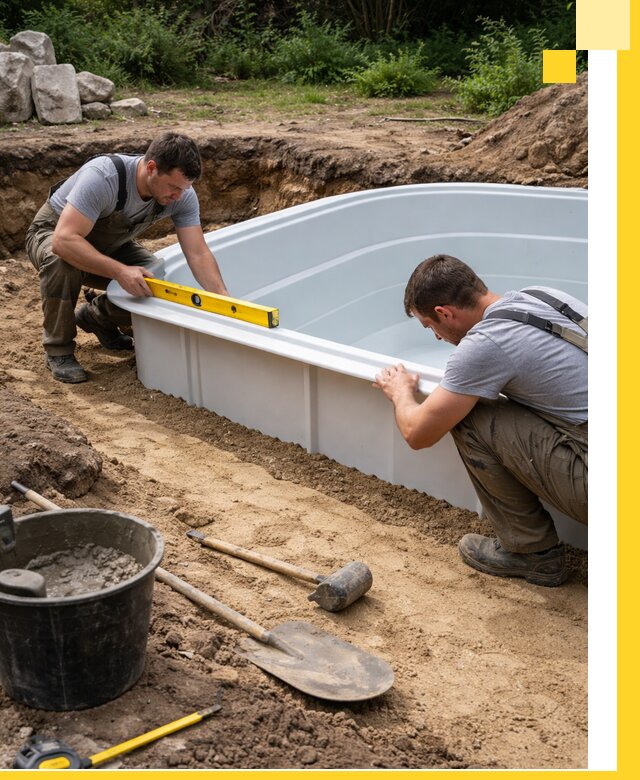 Производство и установка пластиковых бассейнов в Муре под ключ