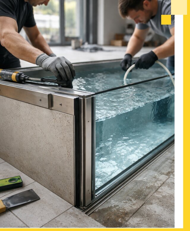 Проектирование и монтаж стеклянных бассейнов в Муре