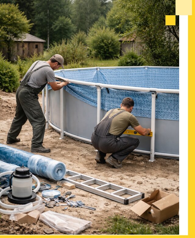 Установка и монтаж каркасных бассейнов в Муре под ключ