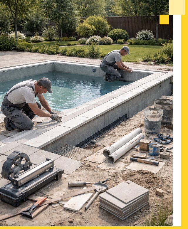 Строительство открытых бассейнов под ключ в Муре профессионально