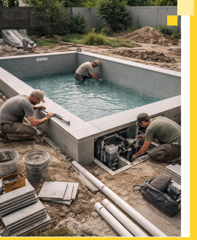 Строительство и монтаж бассейнов для дачи под ключ в Муре