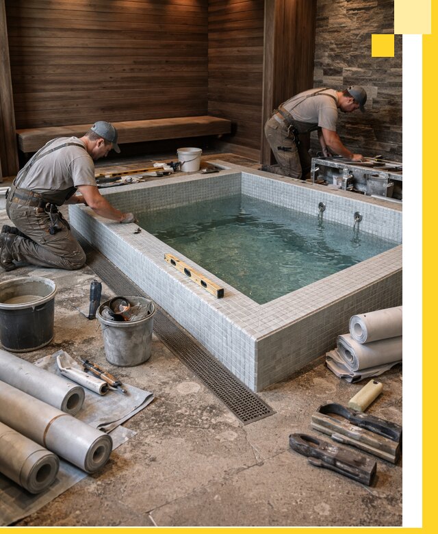 Установка и строительство бассейнов для сауны в Муре