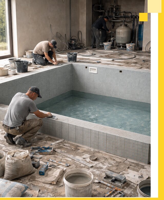 Строительство и монтаж бассейнов в помещении в Муре