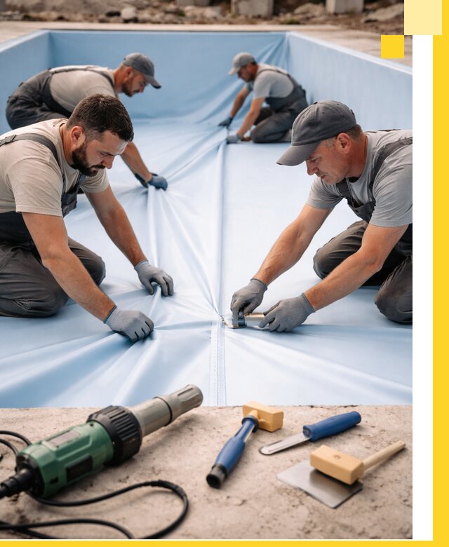 ПВХ пленка для бассейнов с монтажом и гарантией в Муре