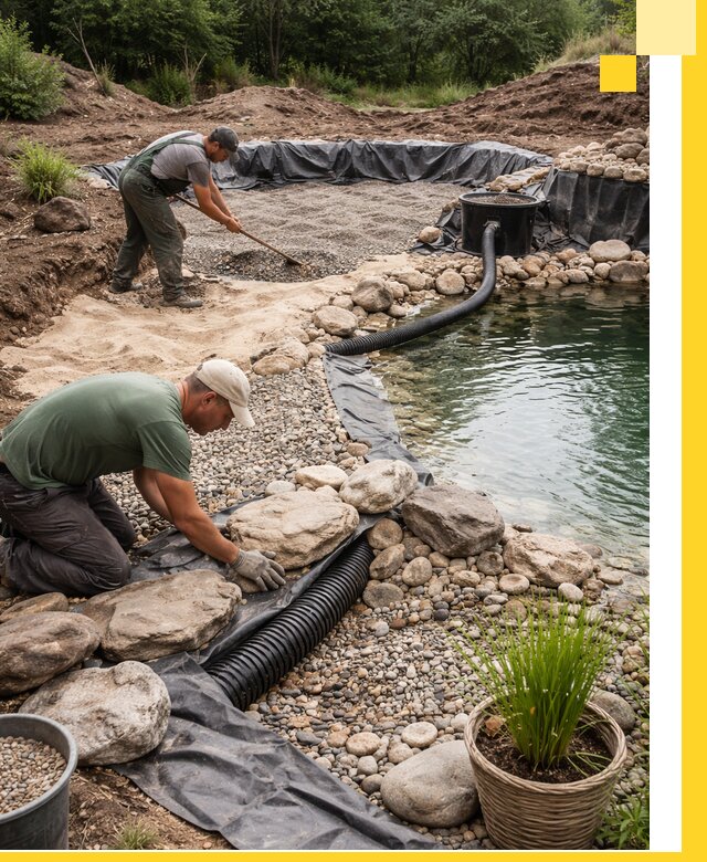 Строительство природных бассейнов и озер в Муре под ключ