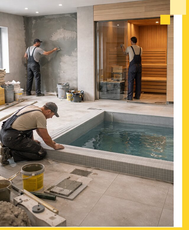 Проектирование и строительство сауны с бассейном в Муре