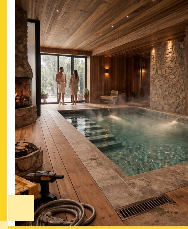 Проекты бань с бассейном под ключ в Муре от 76575 р., ЭриданМум