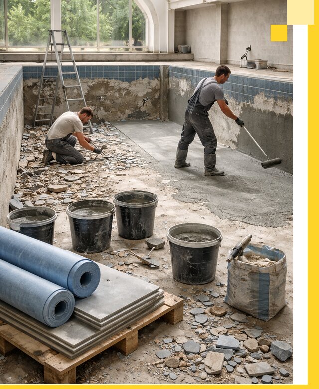 Реконструкция бассейнов в Муре: ремонт, гидроизоляция