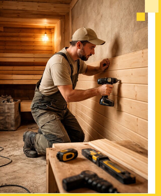 Профессиональная внутренняя отделка бани в Муре под ключ