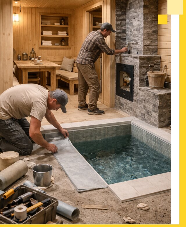 Строительство бань с комнатой отдыха под ключ в Муре