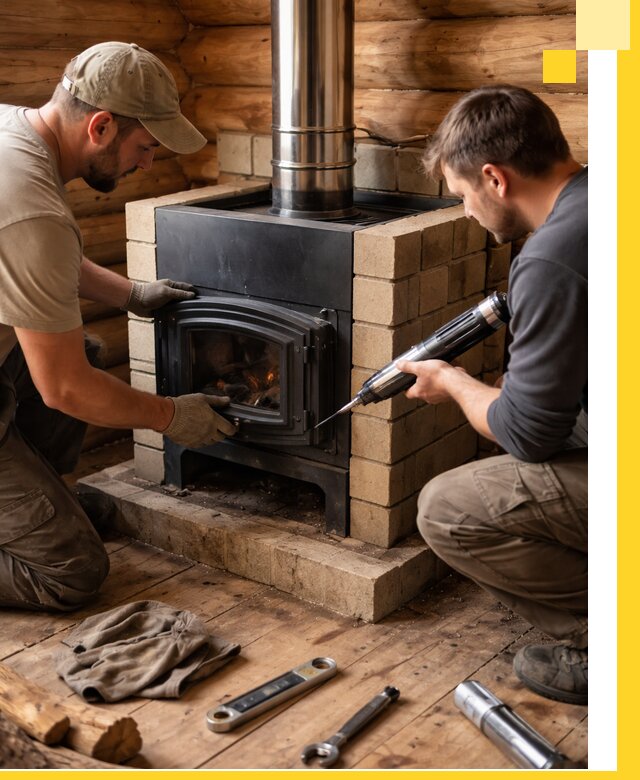 Монтаж и установка печи в бане под ключ с гарантией в Муре