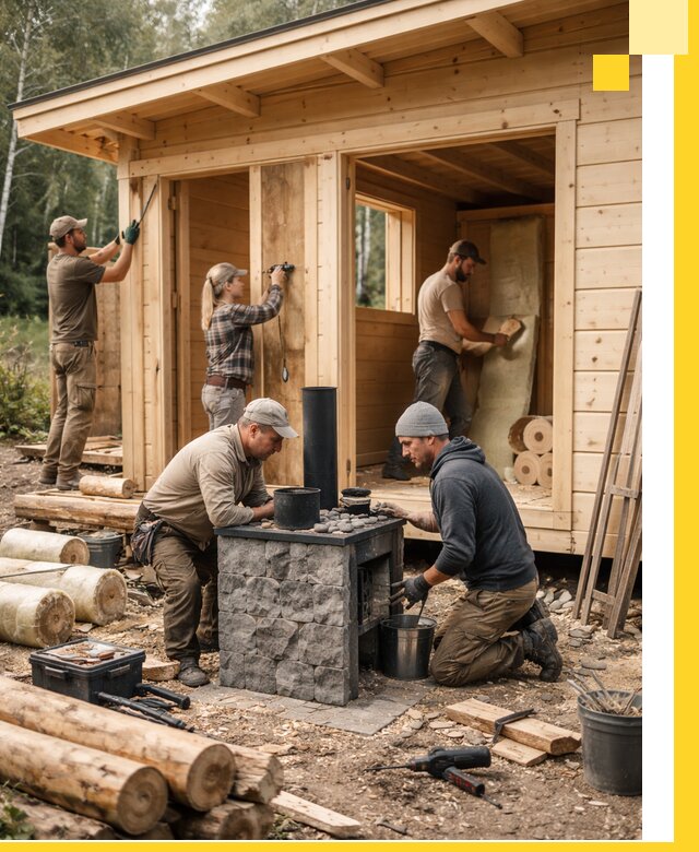 Купить баню под ключ в Муре строительство монтаж отделка