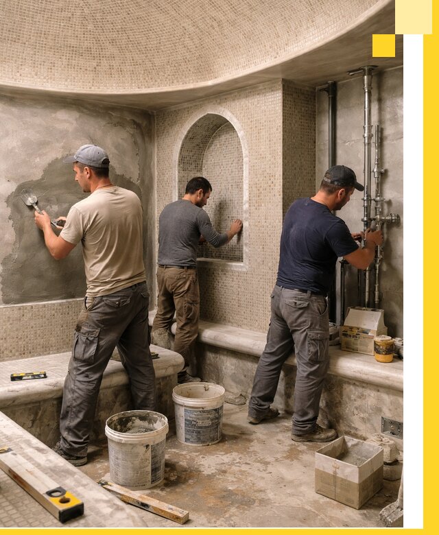 Профессиональный монтаж хамамов под ключ в Муре с гарантией