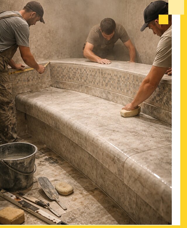 Изготовление и установка сидений для хамама в Муре